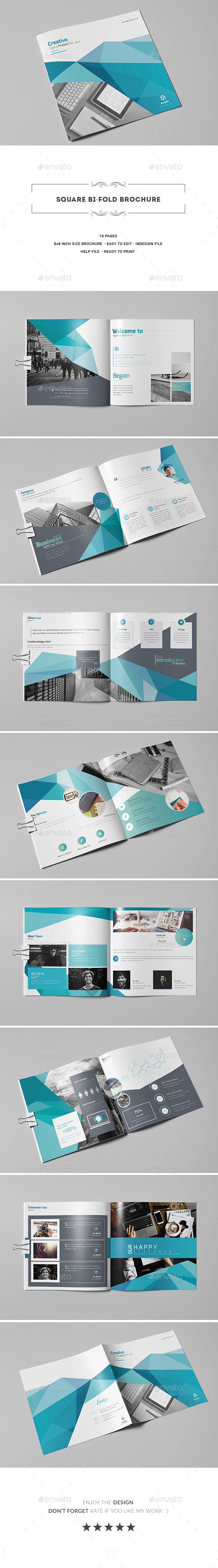 Square Bi-Fold Brochure - Corporate Brochures