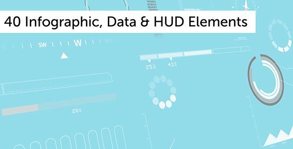 40 HD Info-graphic, Data & HUD Elements V2