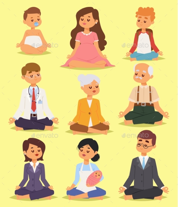 Lotus Position Yoga Pose Meditation Relax People - People Characters