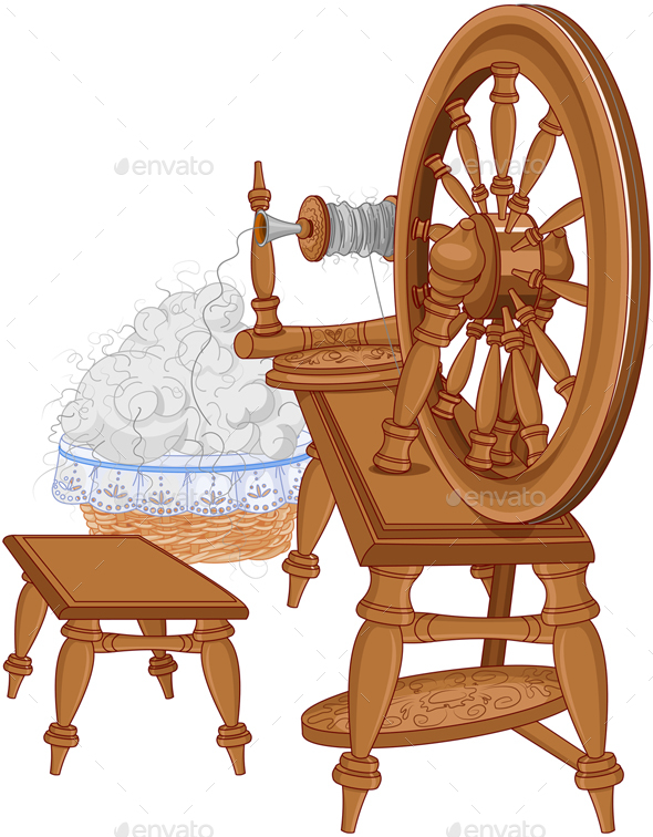 GraphicRiver Old Spinning Wheel and Chair 20431842 GraphicRiver Old Spinning Wheel and Chair 20431842