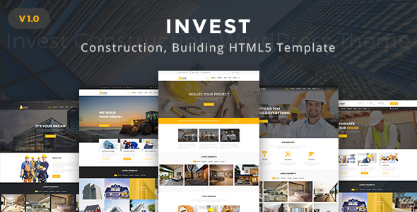 Invest Construction - Construction Company, Building Company Template