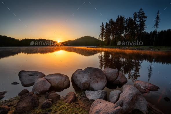 Lake sunrise - Stock Photo - Images