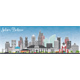 Johor Bahru Malaysia Skyline with Gray Buildings and Blue Sky., Vectors