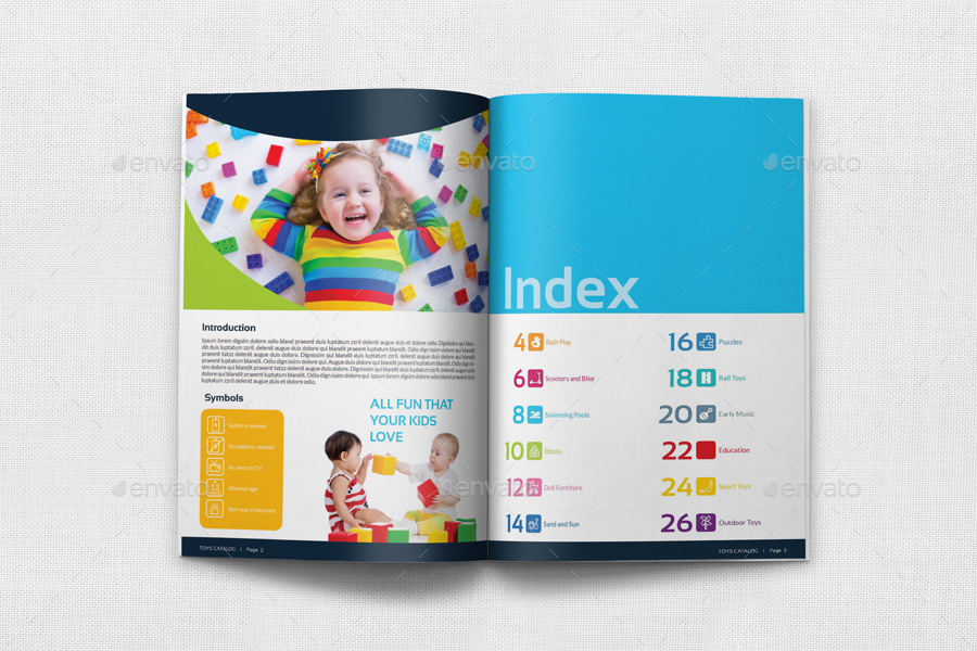 Toys Products Catalog Brochure Template 28 Pages, Print Templates