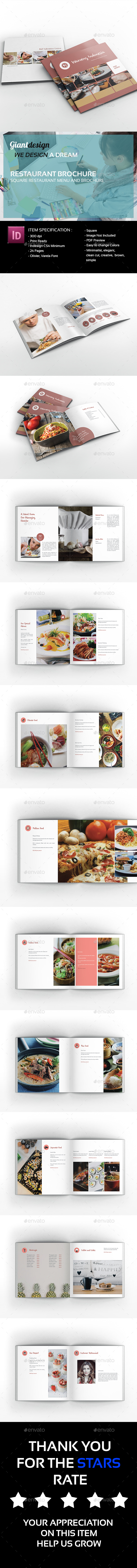 Restaurant Square Brochure - Brochures Print Templates