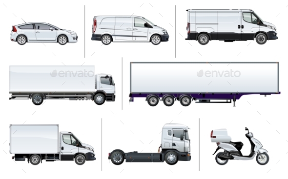 Vector Realistic Delivery Transport Mock-up