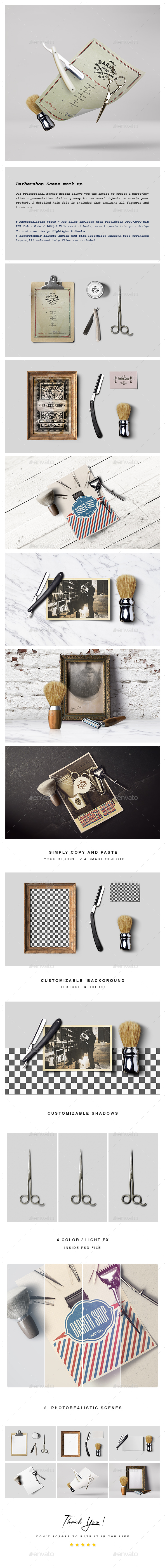 GraphicRiver Barbershop Scene Mock-Up 20433420 GraphicRiver Barbershop Scene Mock-Up 20433420