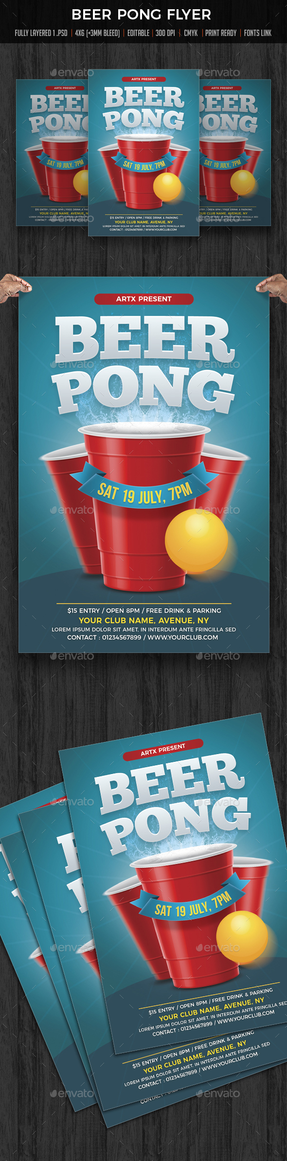 Beer Pong / Beer Party Flyer - Clubs & Parties Events