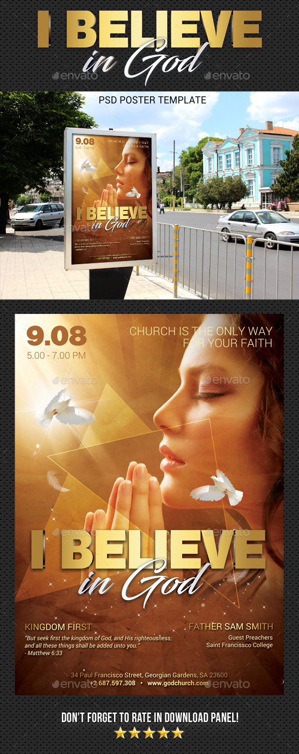 GraphicRiver Believe In God Poster 20434430 GraphicRiver Believe In God Poster 20434430