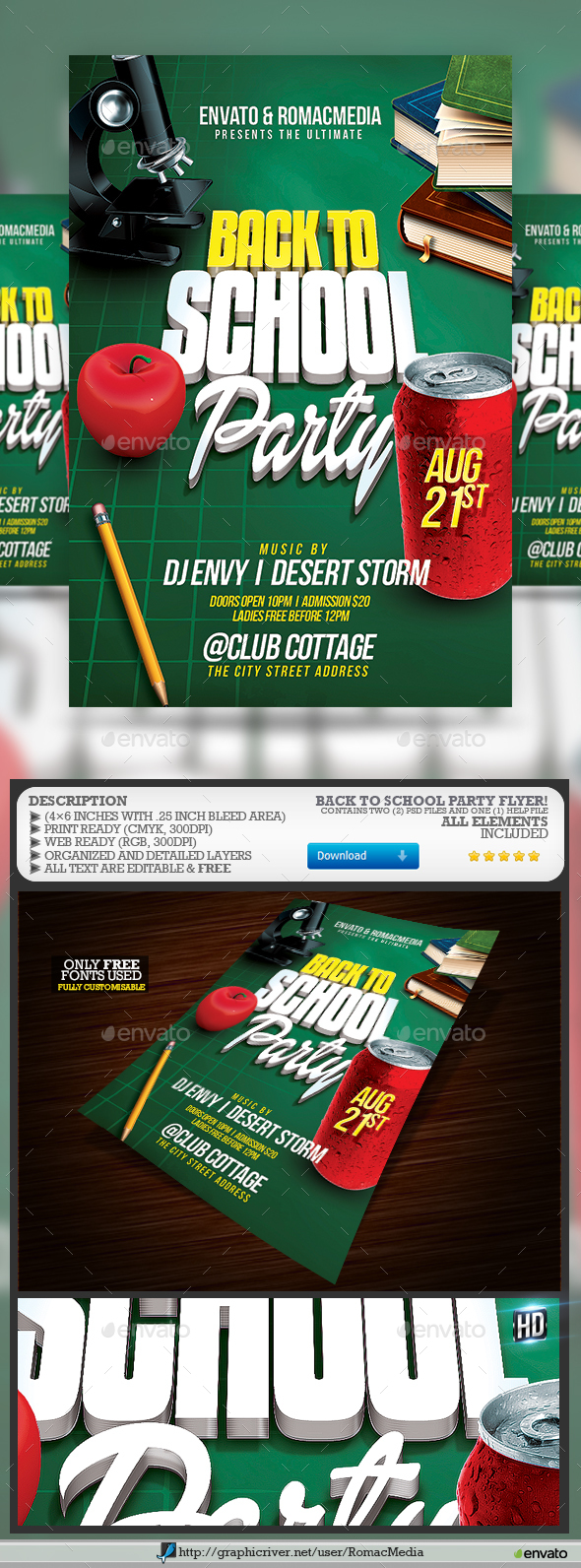 Back to School Party Flyer - Events Flyers
