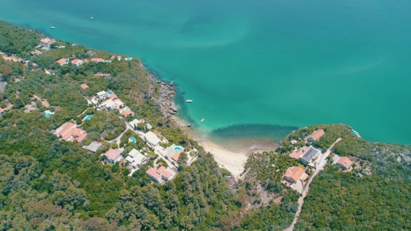Aerial View Ocean Coastal Landscape