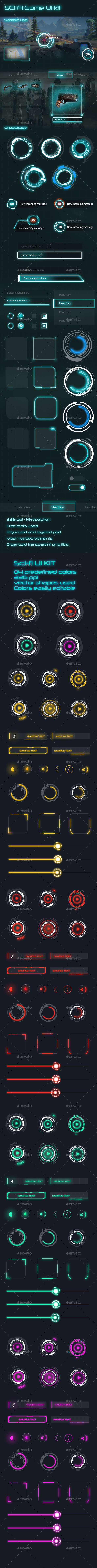 2 in 1 Sci-Fi Game UI Bundle - User Interfaces Game Assets