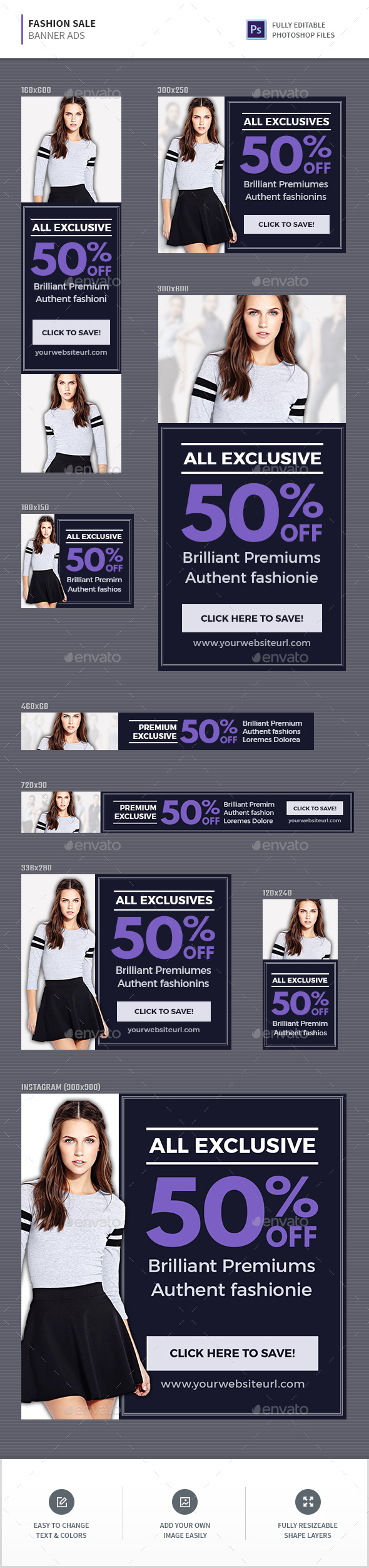 Fashion Sale Banners - Banners & Ads Web Elements