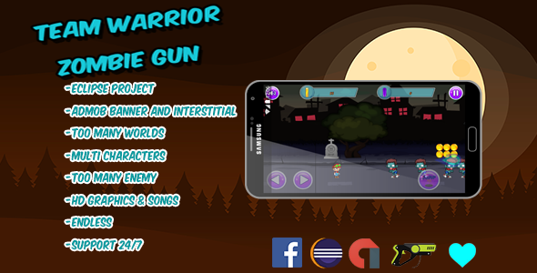 Zombie Killer -Eclipse project -Admob--multi characters and Worlds - CodeCanyon Item for Sale
