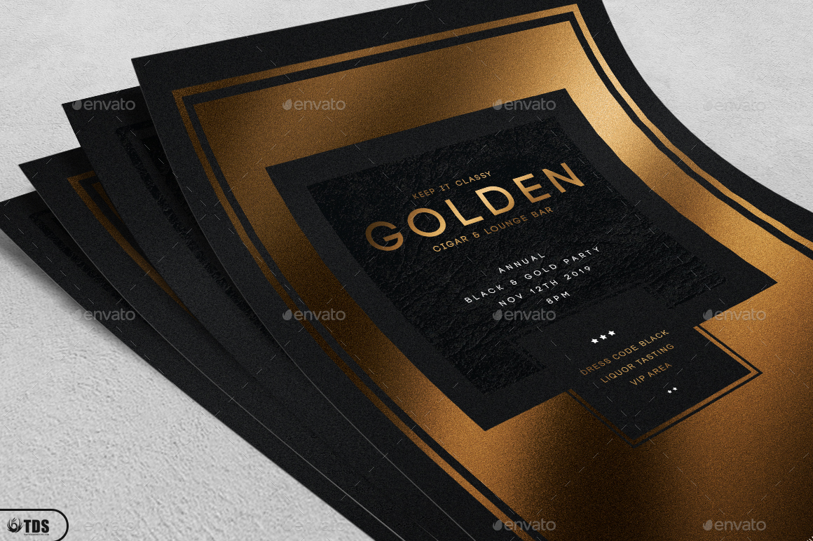 Minimal Black and Gold Flyer Template V1 by lou606 | GraphicRiver