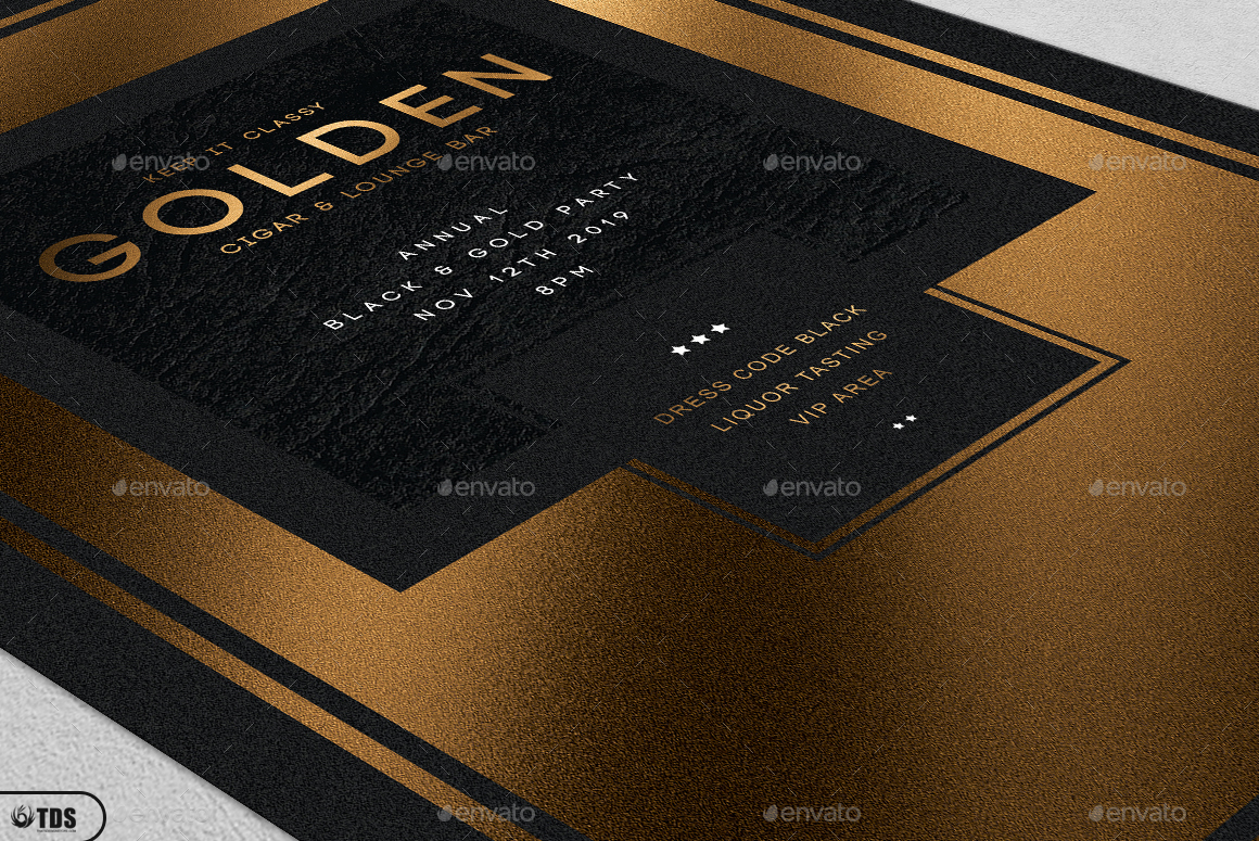 Minimal Black and Gold Flyer Template V1 by lou606 | GraphicRiver