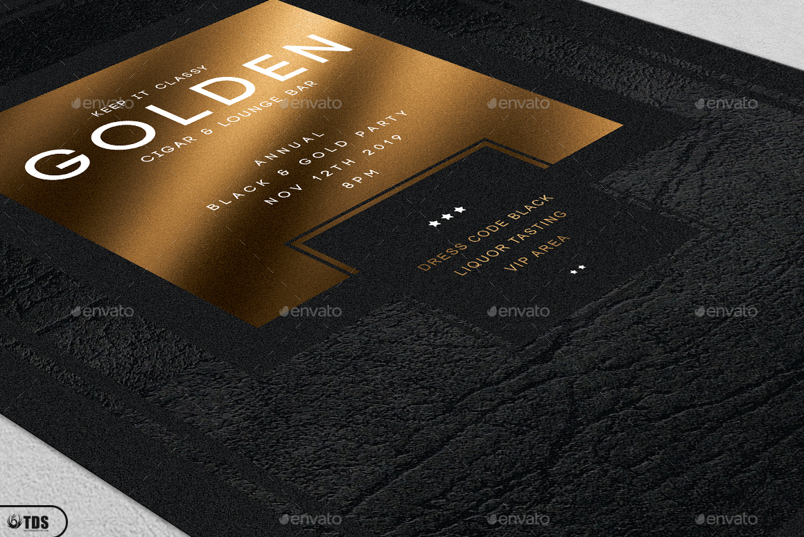 Minimal Black and Gold Flyer Template V1 by lou606 | GraphicRiver