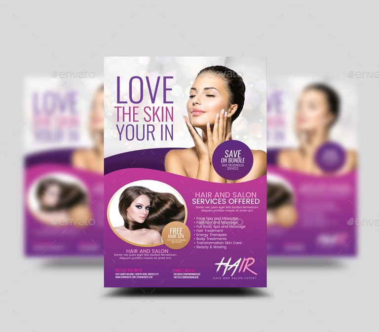 Beauty Salon Flyer, Print Templates | GraphicRiver