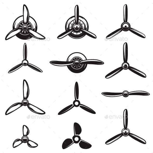 GraphicRiver Set of the Airplane Propellers 20438127