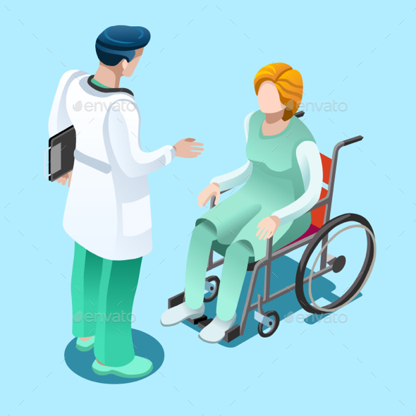Medical Professionals Isometric People Vector - Vectors