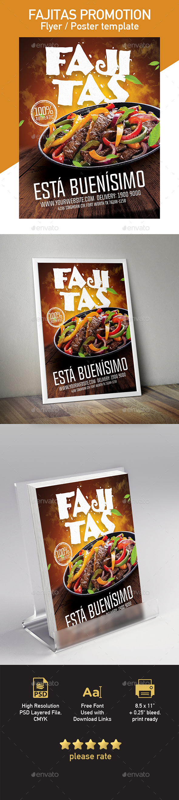 Fajitas Flyer or Poster Template