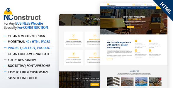 NConstruct - Business Template for Construction, Building, Renovation Company