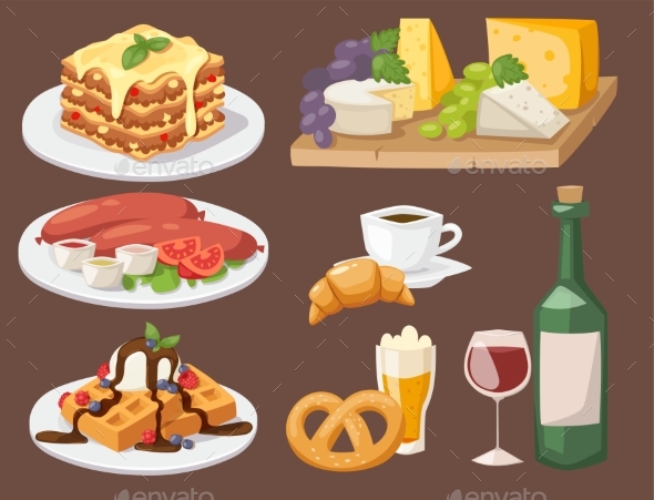 European Tasty Food Cuisine Dinner Food Showing - Food Objects