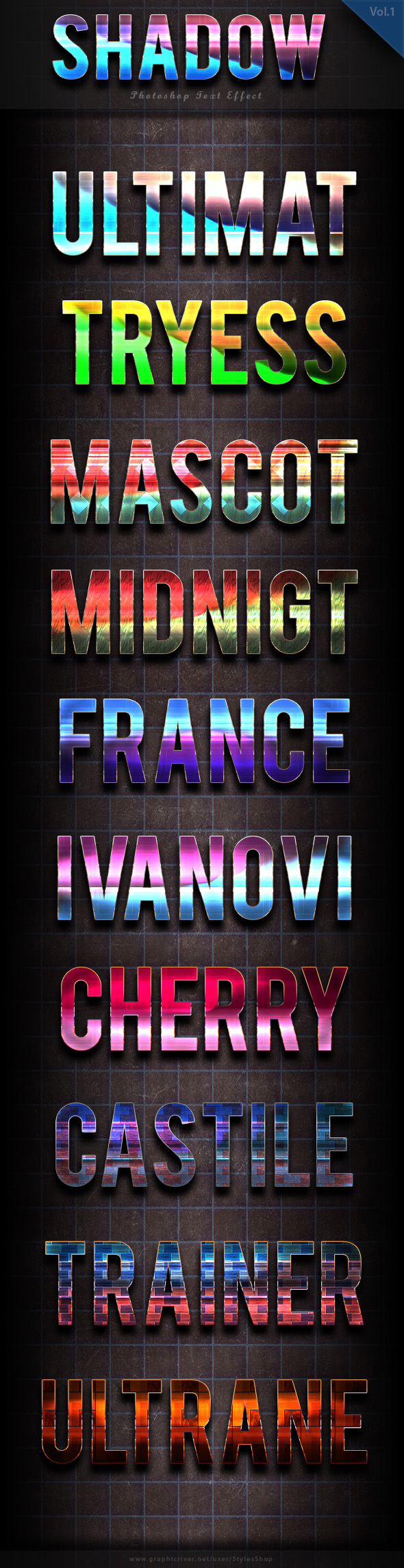 Shadow Text Effect vol 2 - Text Effects Styles