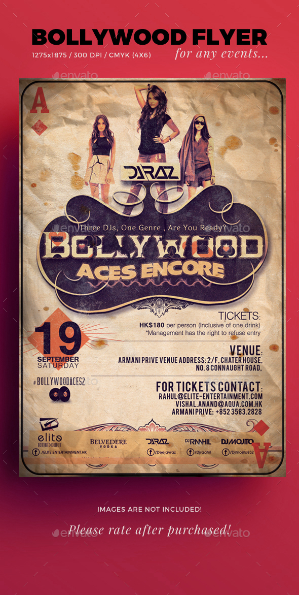 Bollywood Aces Flyer Template v2 - Events Flyers