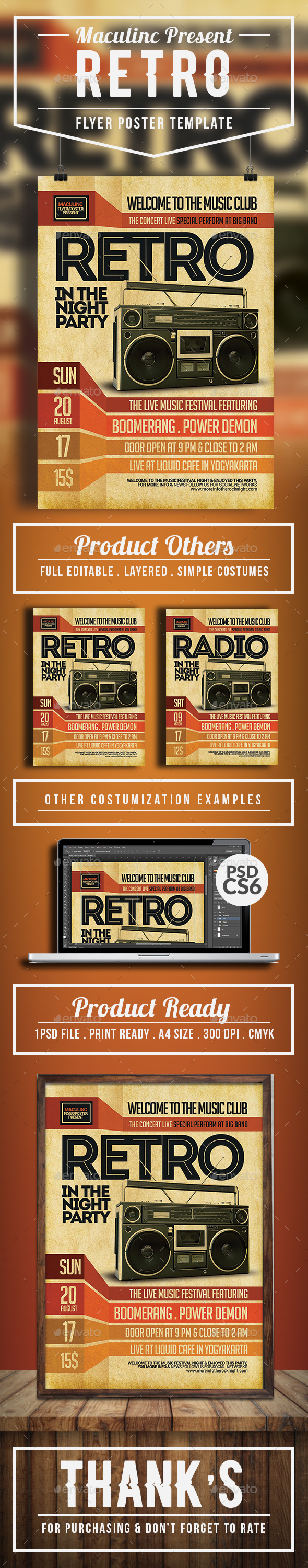Retro Flyer/Poster - Concerts Events