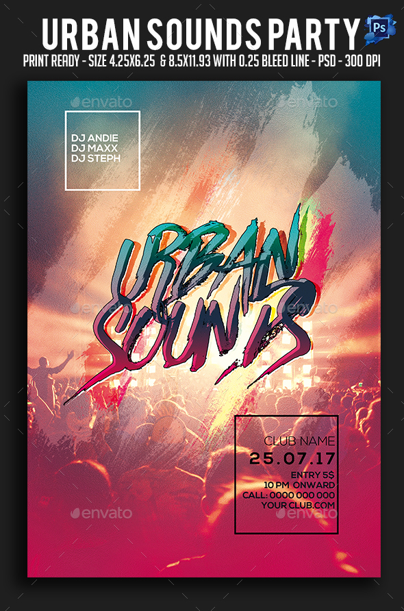 Urban Sounds Party Flyer