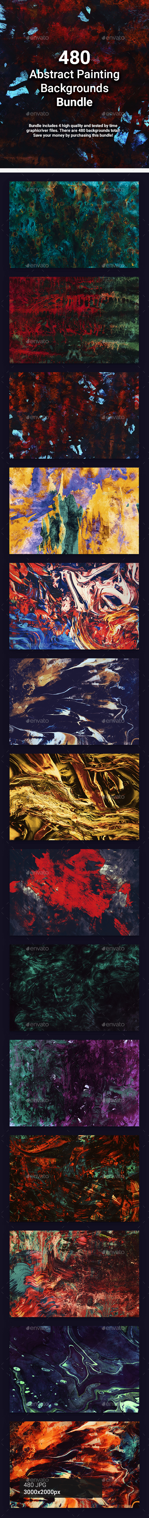 480 Abstract Painting Backgrounds Bundle - Abstract Backgrounds