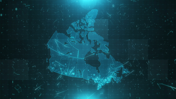 Canada Map Background Cities Connections 4K