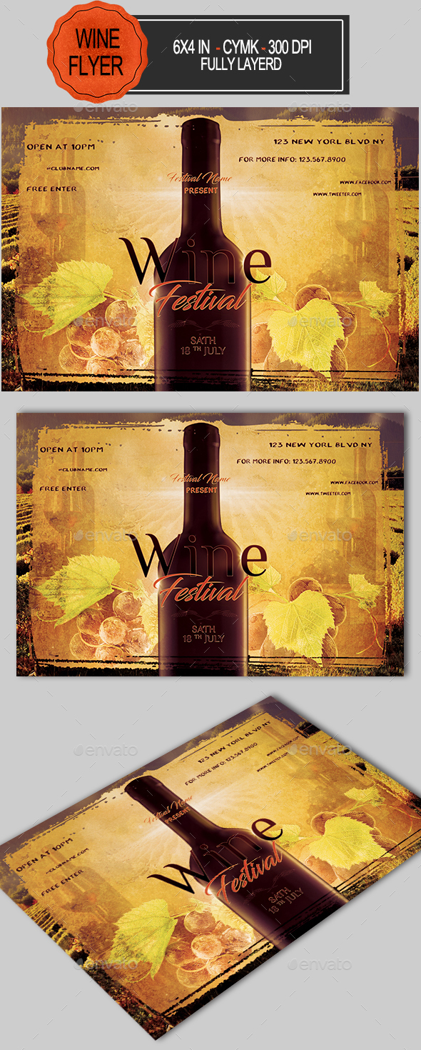 Wine Flyer - Clubs & Parties Events