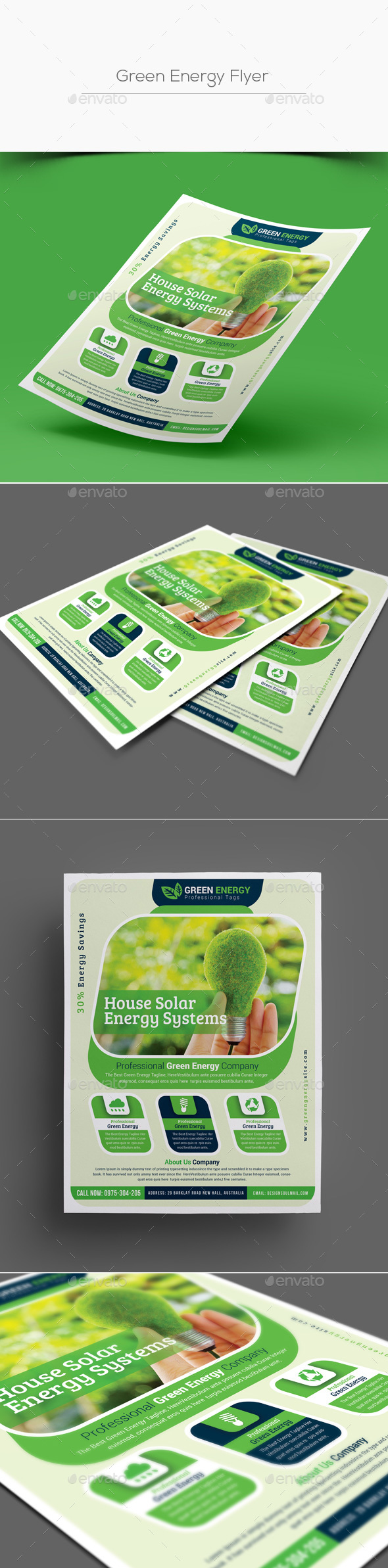Green Energy Flyer Template - Corporate Flyers