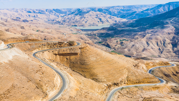 King\'s road in mountain near Al Mujib dam, Jordan