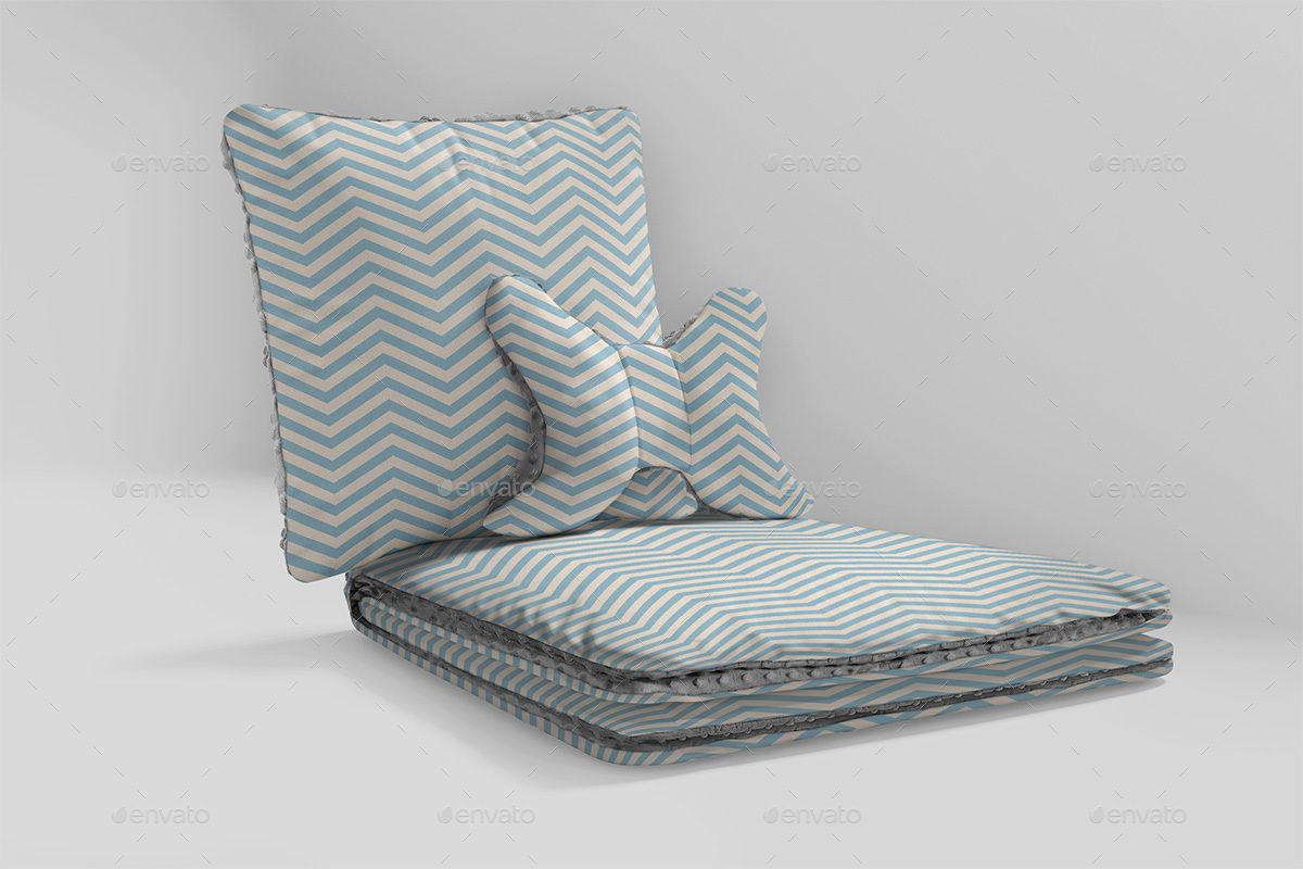 Minky Pillows and Blanket Pattern Design Mock-up Set by ...