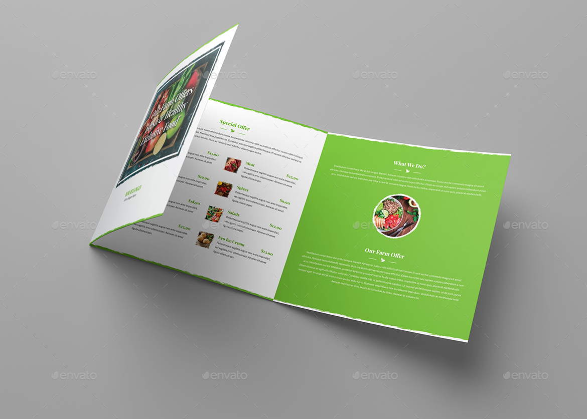 Brochure – Organic Food Tri-Fold Square by artbart | GraphicRiver