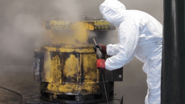 High Pressure Washing in Factory