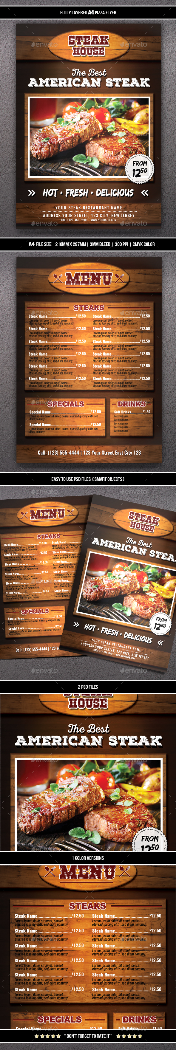 Steak Flyer (A4) - Restaurant Flyers