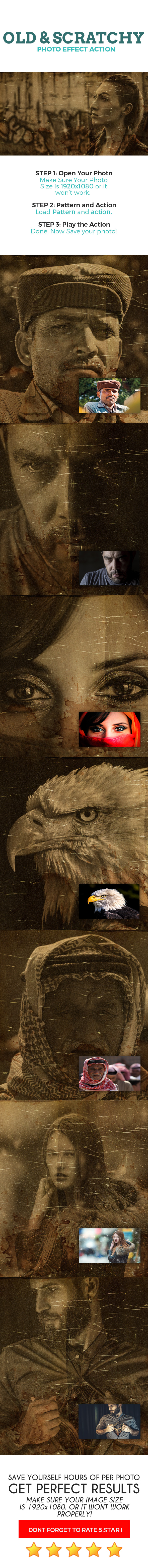 Old and Scratchy Photo Action - Photo Effects Actions