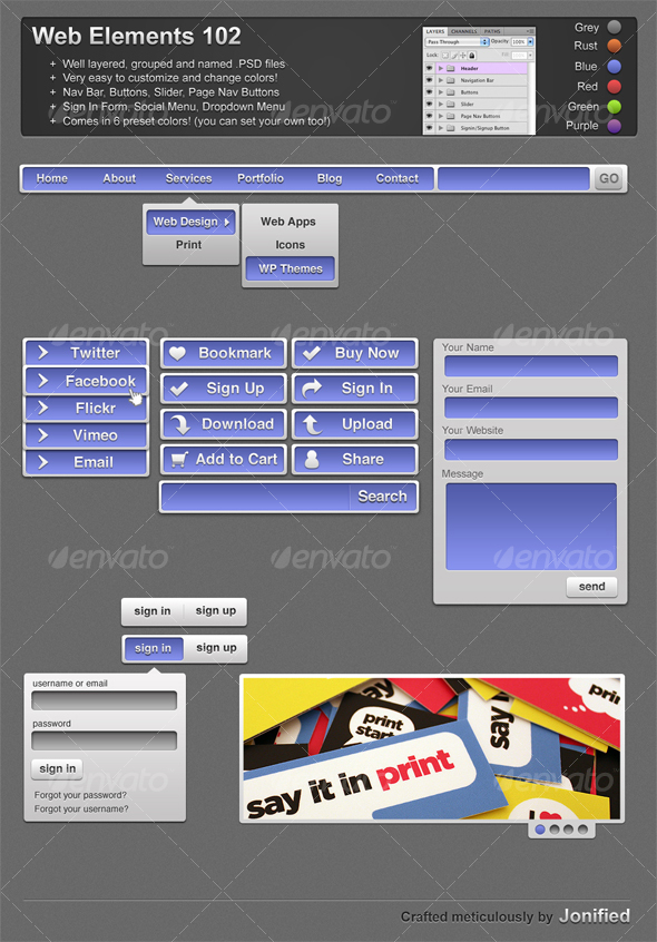 Web Elements 102 - Buttons, Nav Bar, Slider, Menu - Web Elements