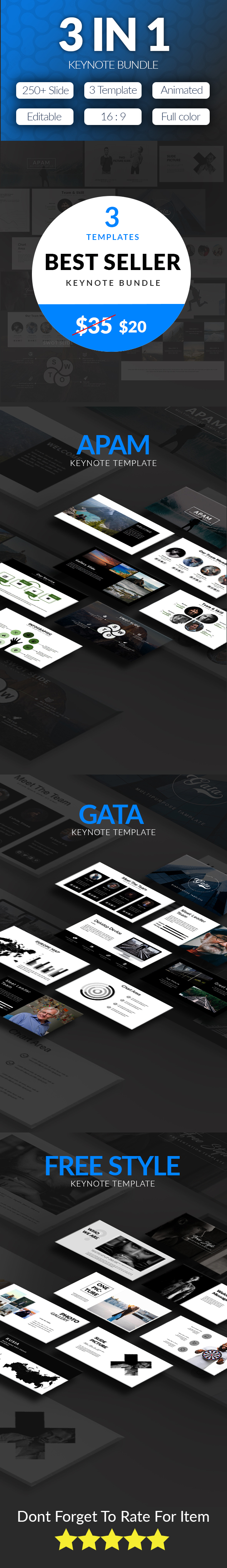 Bundle Keynote 3 IN 1 - Keynote Templates Presentation Templates