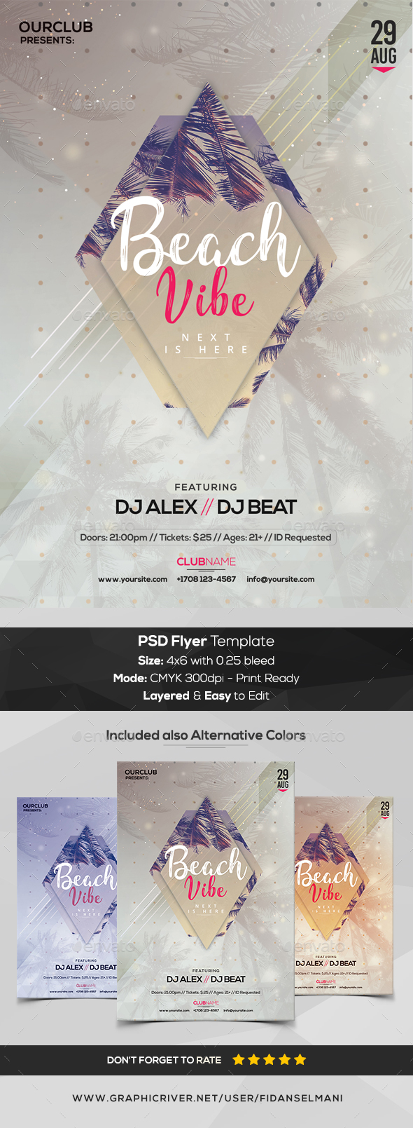 Beach Vibe - PSD Flyer Template - Events Flyers