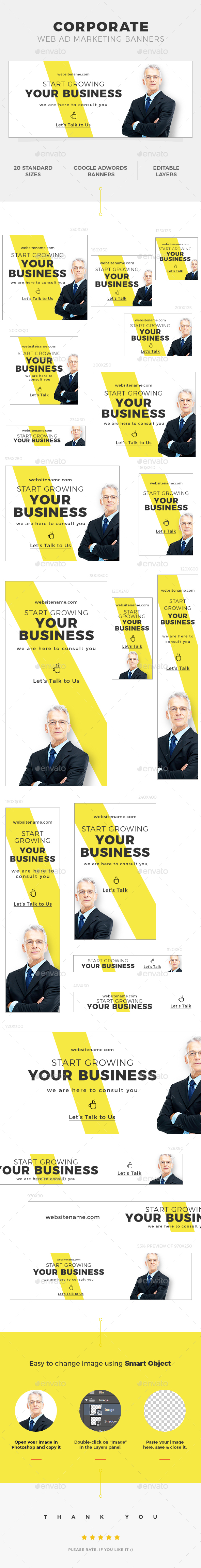 Corporate Web Ad Banners - Banners & Ads Web Elements