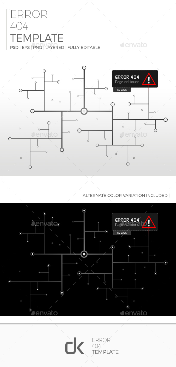 Error 404 Template - 404 Pages Web Elements