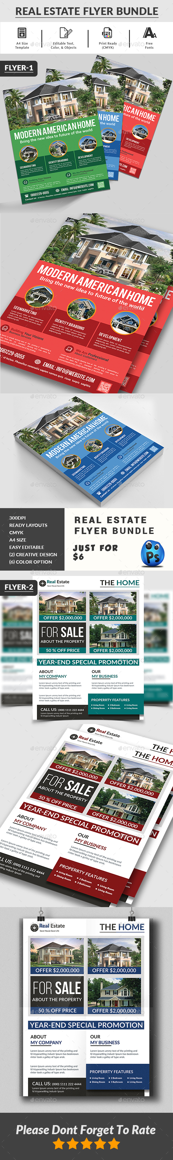 Real Estate Flyers Bundle Templates - Corporate Flyers