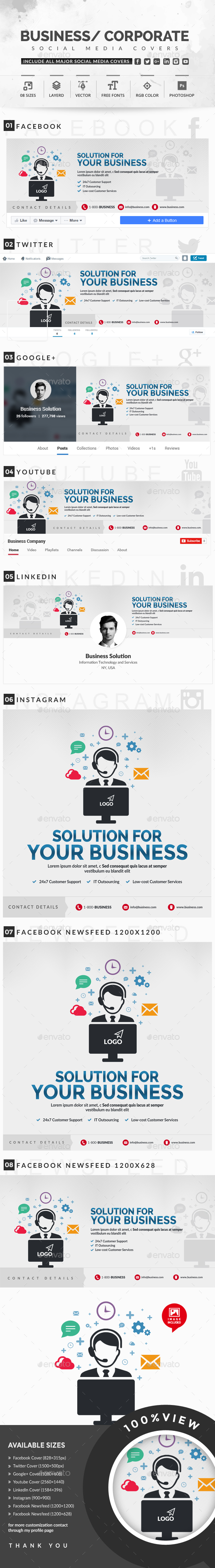 Social Media Covers - Social Media Web Elements