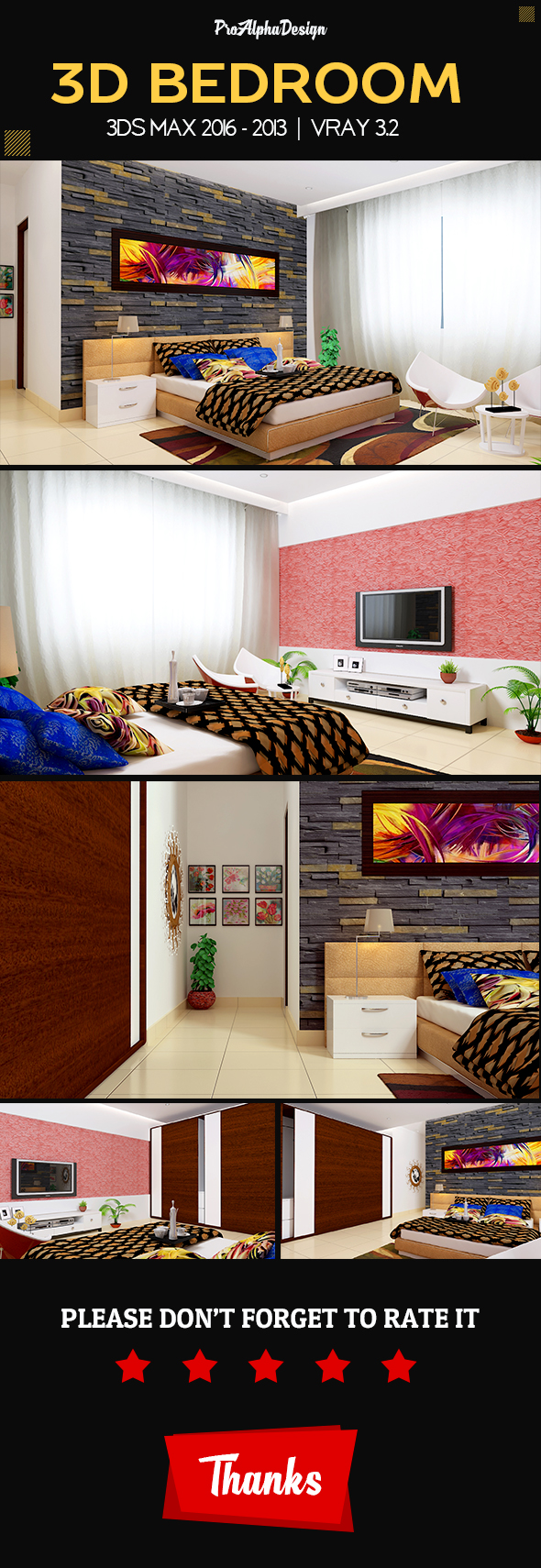 3D Bedroom Design - 3Docean 20448385