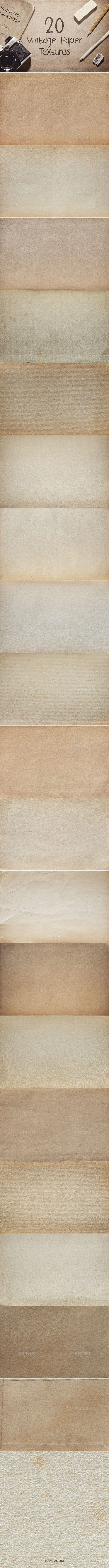 20 Vintage Paper Textures / Backgrounds